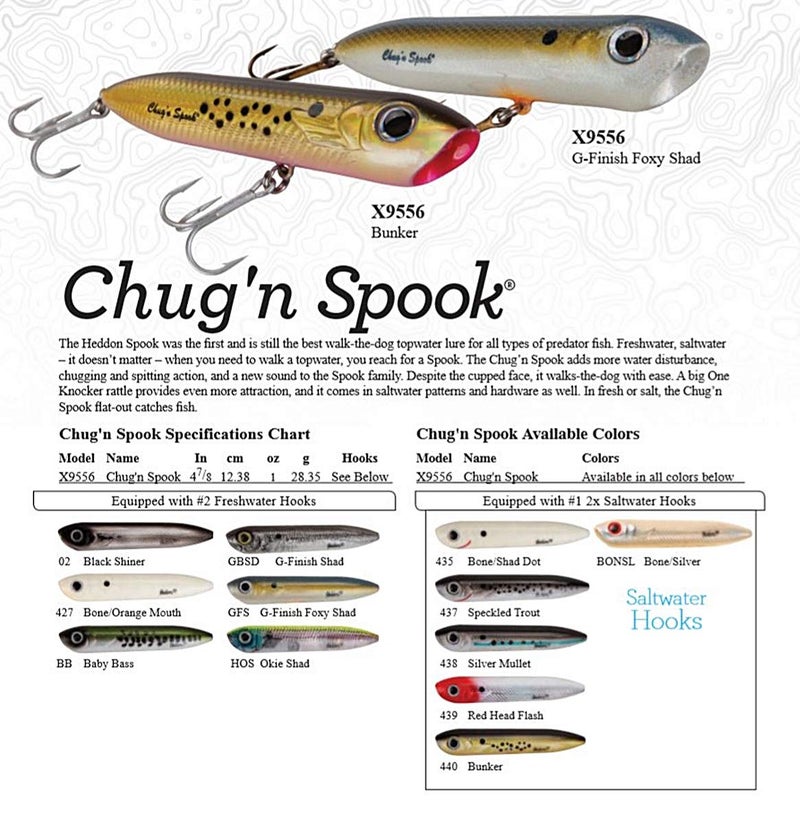 Heddon X9556-435 Chug'N Spook Saltwater-Bone - Image 2